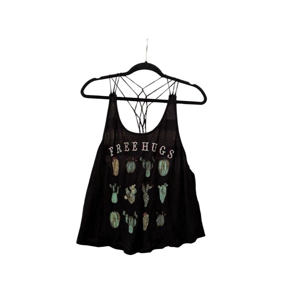 No Boundaries 'Free Hugs' Cactus Graphic Tank Top